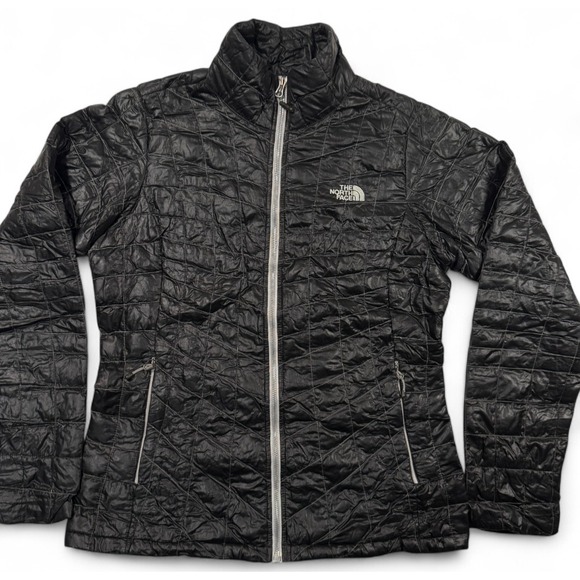 The North Face Thermoball Jacket Womens Small Black Puffer Nylon Quilted Light‎